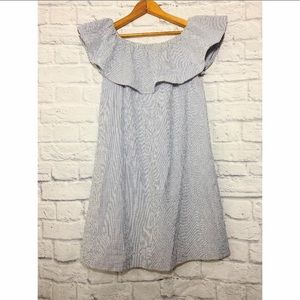 ELIZA J Seersucker Ruffle Dress Sz 4